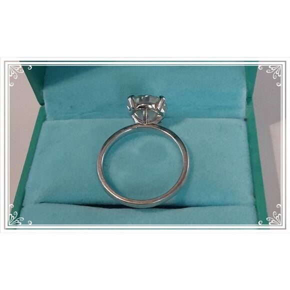 2 Ct. CERTIFIED Genuine Moissanite Diamond Round Solitaire Engagement Ring Sz 8 - Picture 3 of 5
